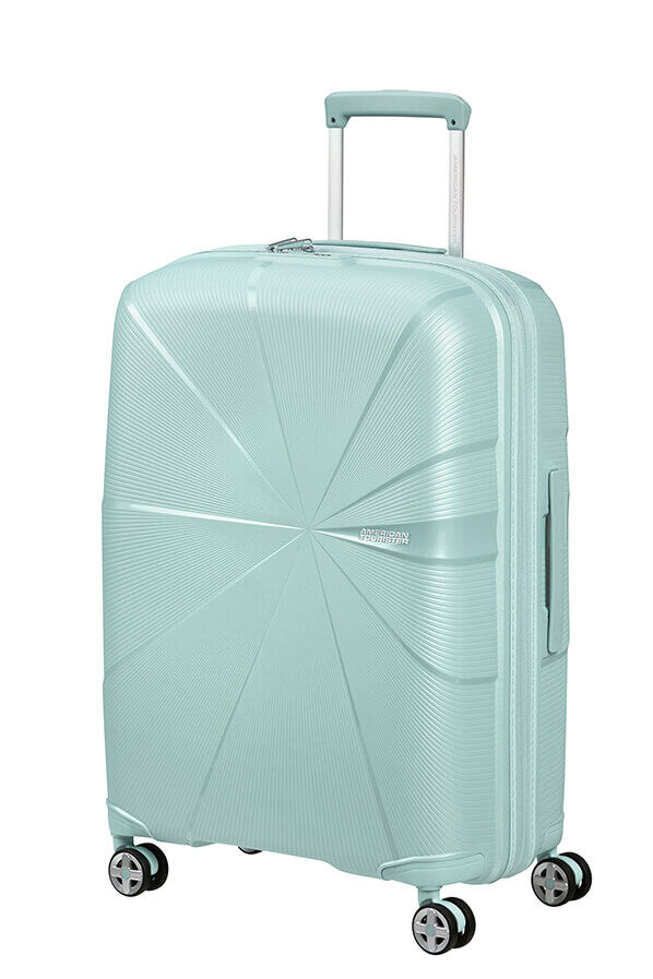 American Tourister StarVibe Spinner Expandable TSA 67cm  Metallic Surf Blue