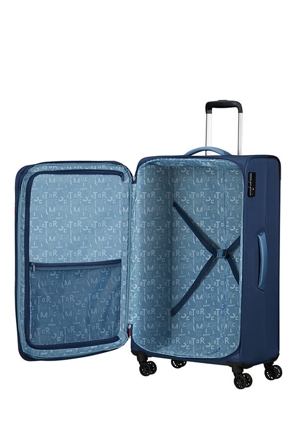 American Tourister Pulsonic Spinner Expandable 81cm  Combat Navy