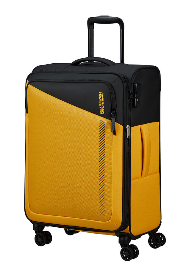 American Tourister Daring Dash Spinner Expandable TSA M  Black/Yellow