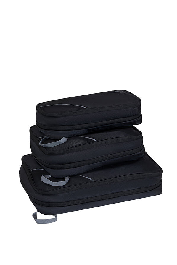 Packing Cubes Set of 3 Packing Cubes | American Tourister American Tourist. Ta Packing Cubes S/M/L  Black/Grey